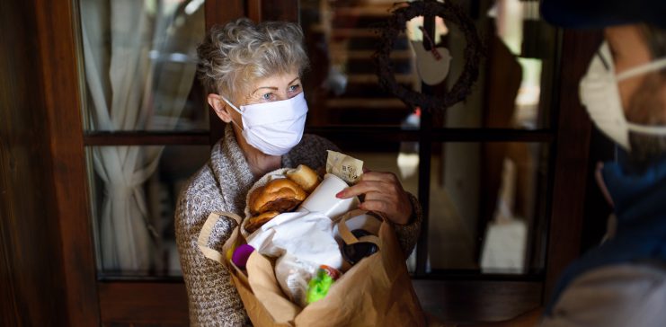 Woman wearing mask