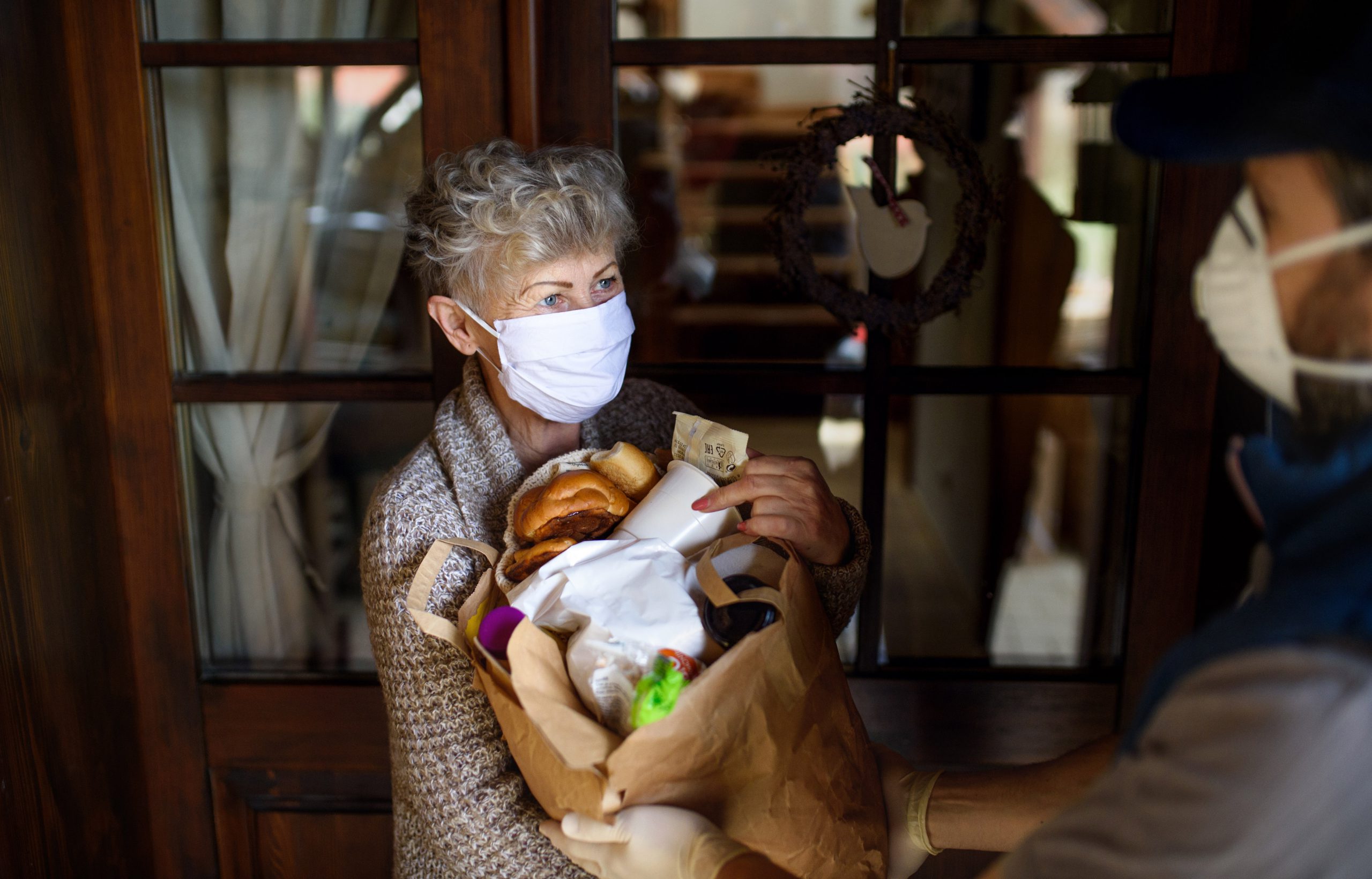 Woman wearing mask